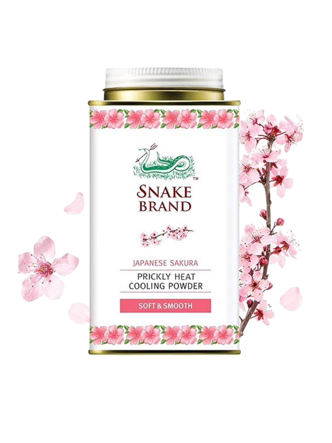 SNAKE BRAND Japanese Sakura Prickly Heat Cooling Powder - 140 g