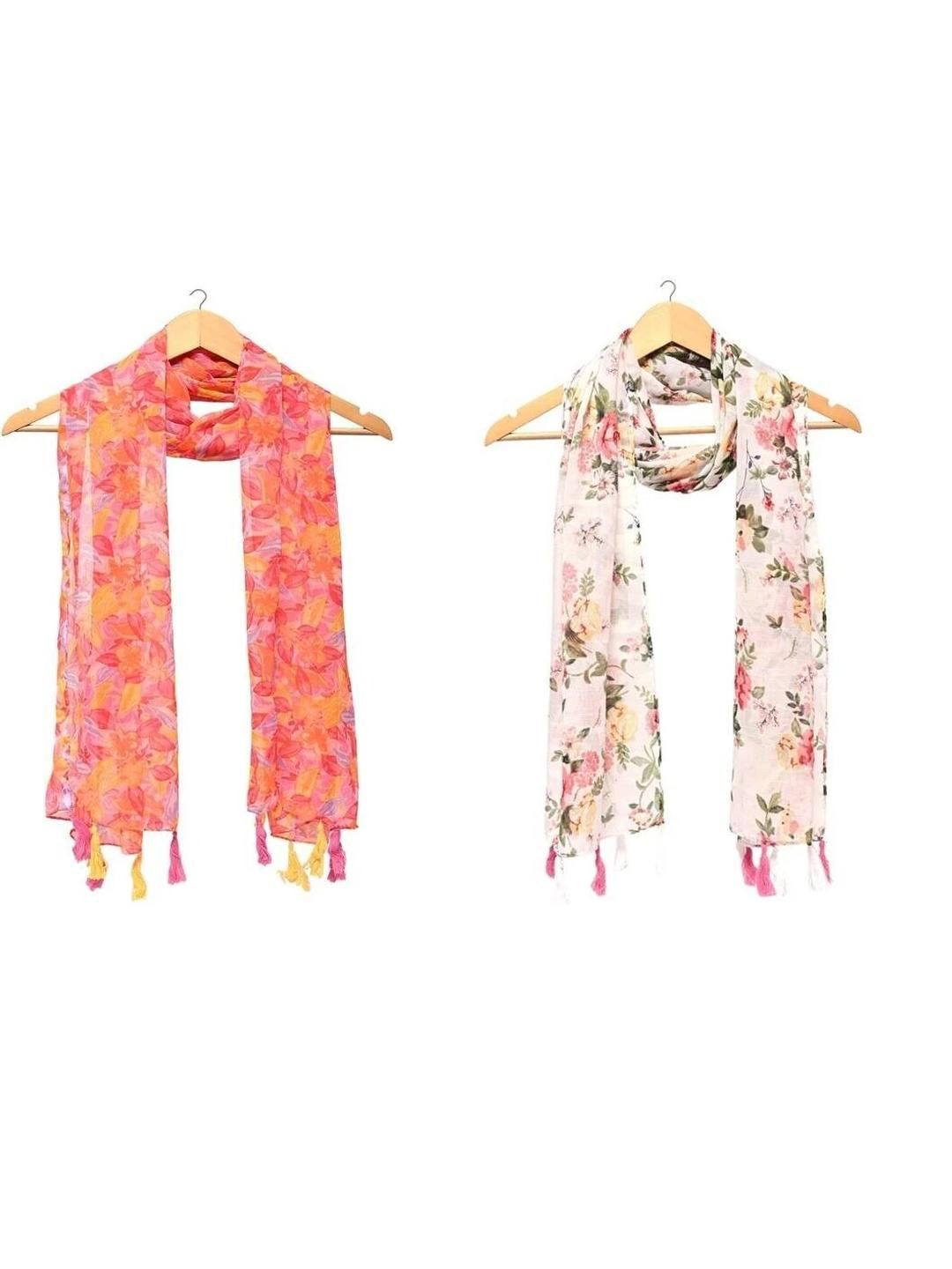 StoleVilla Women Pack Of 6 Floral Chiffon Stoles