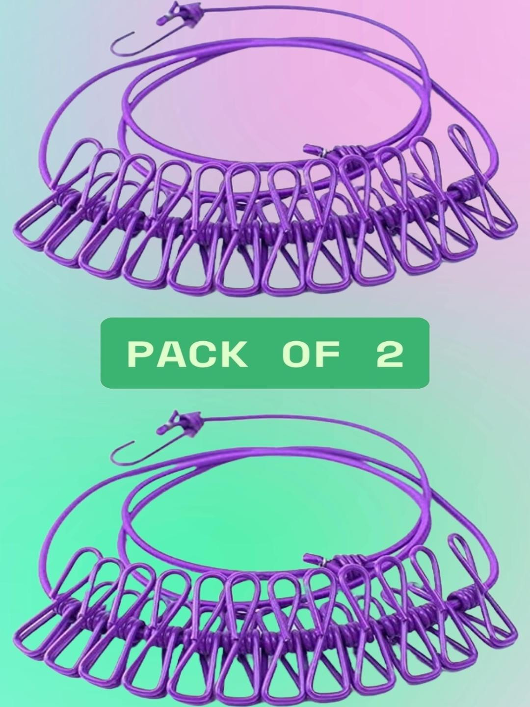 KHANJAN FASHION Pack of 2 Cloth Line & 12 Clip