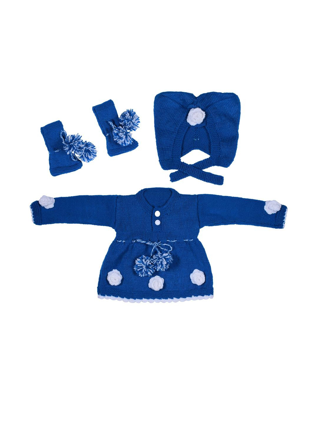 ayanfashion Blue Wool Jumper Dress
