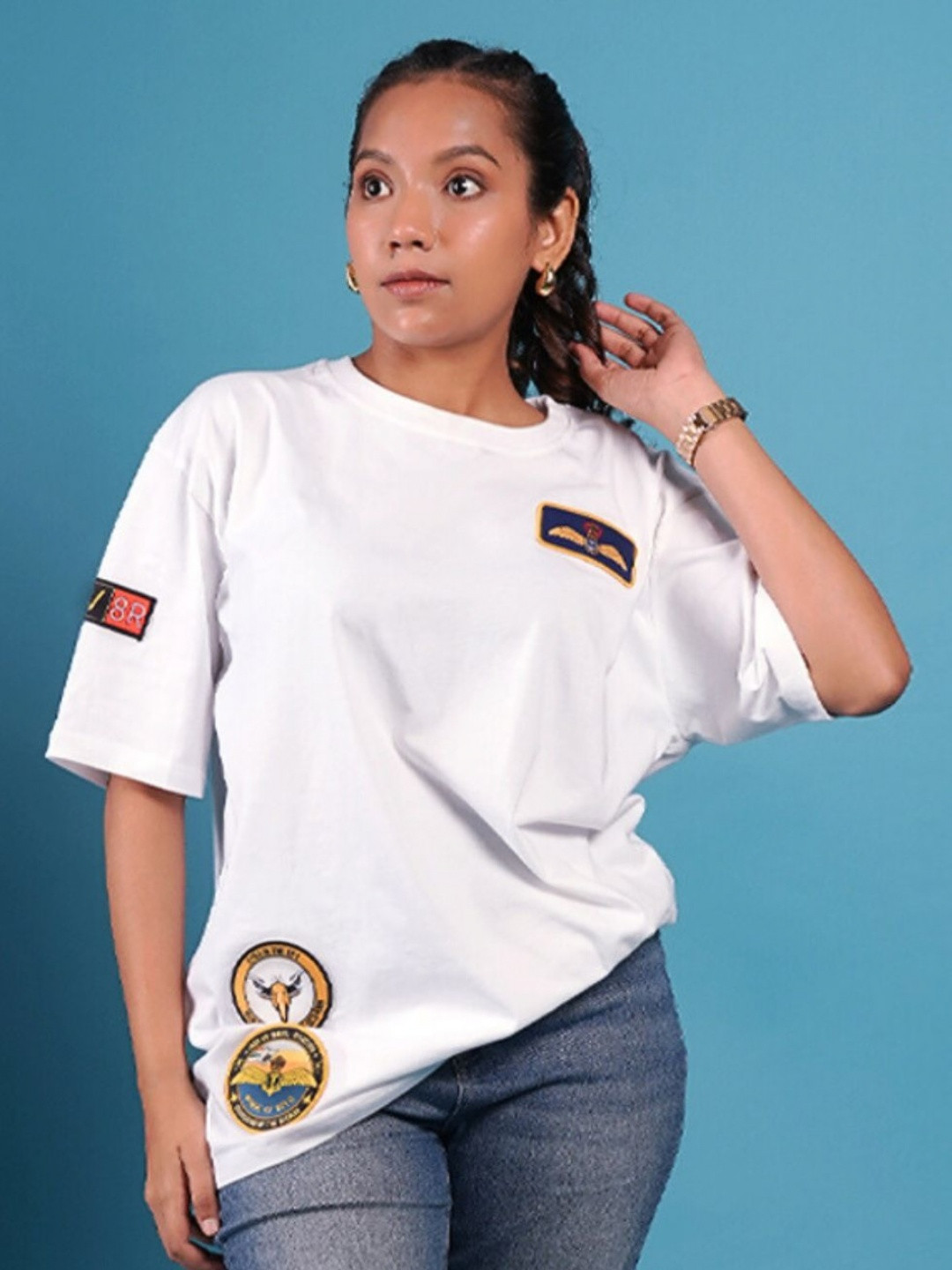 Ascend 47 Indian Naval Aviation: KM-31 Naval Recon White Oversized T-Shirt