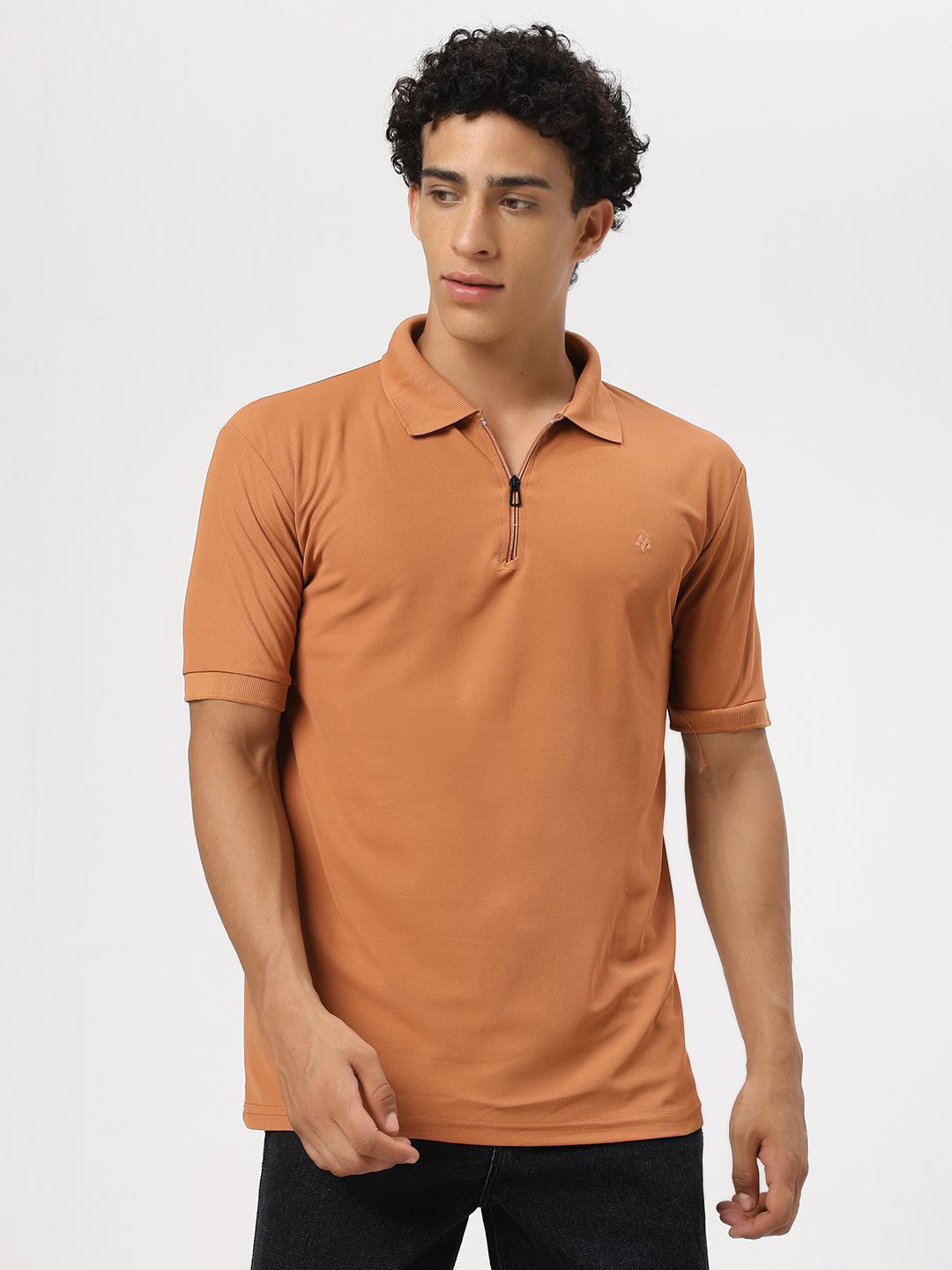 Rust Polo Collar Regular Fit T-shirt