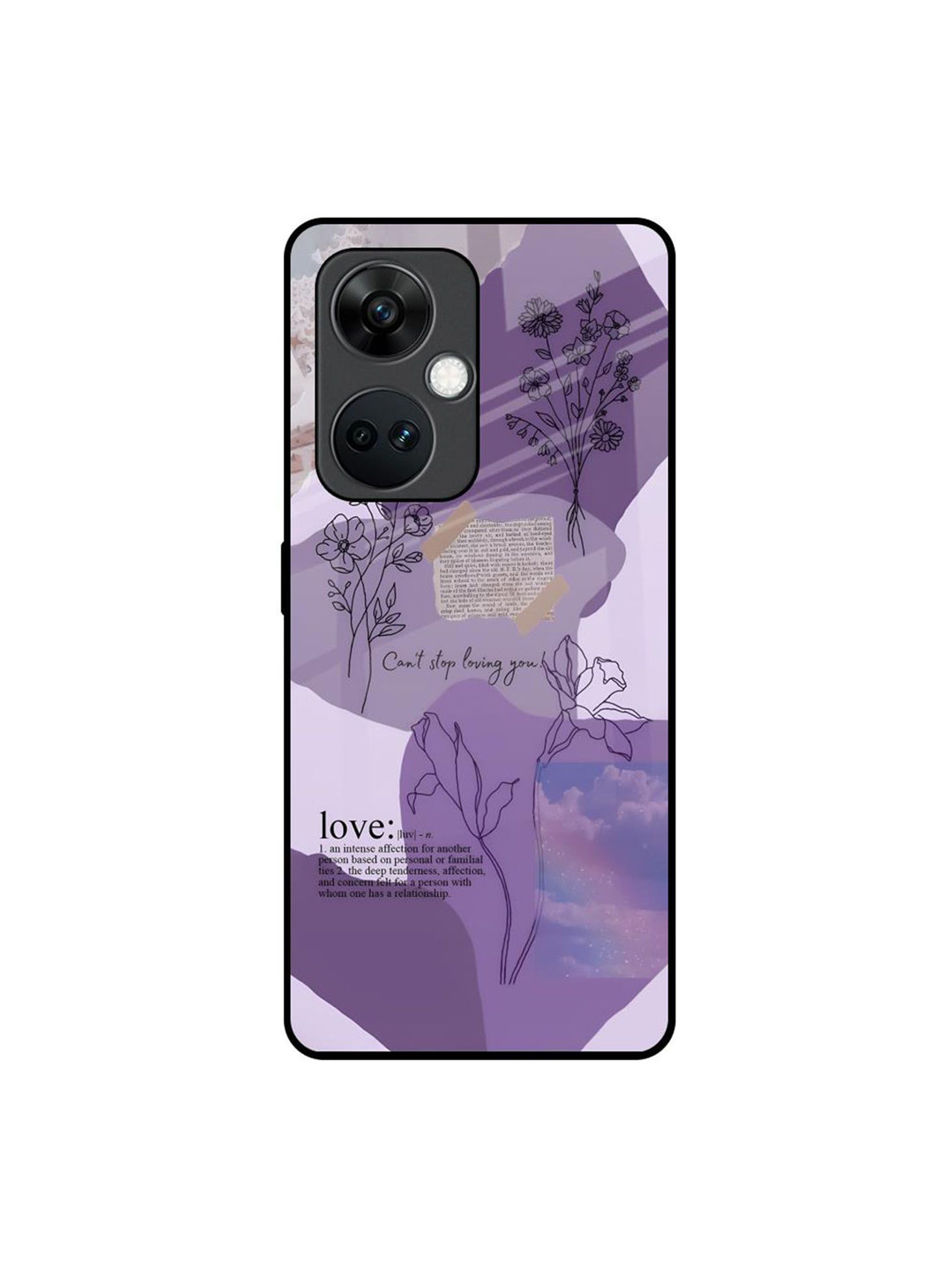 QRIOH Petal Poetry Printed Lightweight Silicone OnePlus Nord CE 3 5G Glass Back Case