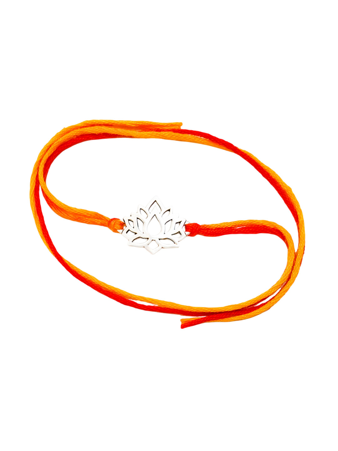 INARI SHINES 925 Silver Lotus Rakhi With Roli Chawal