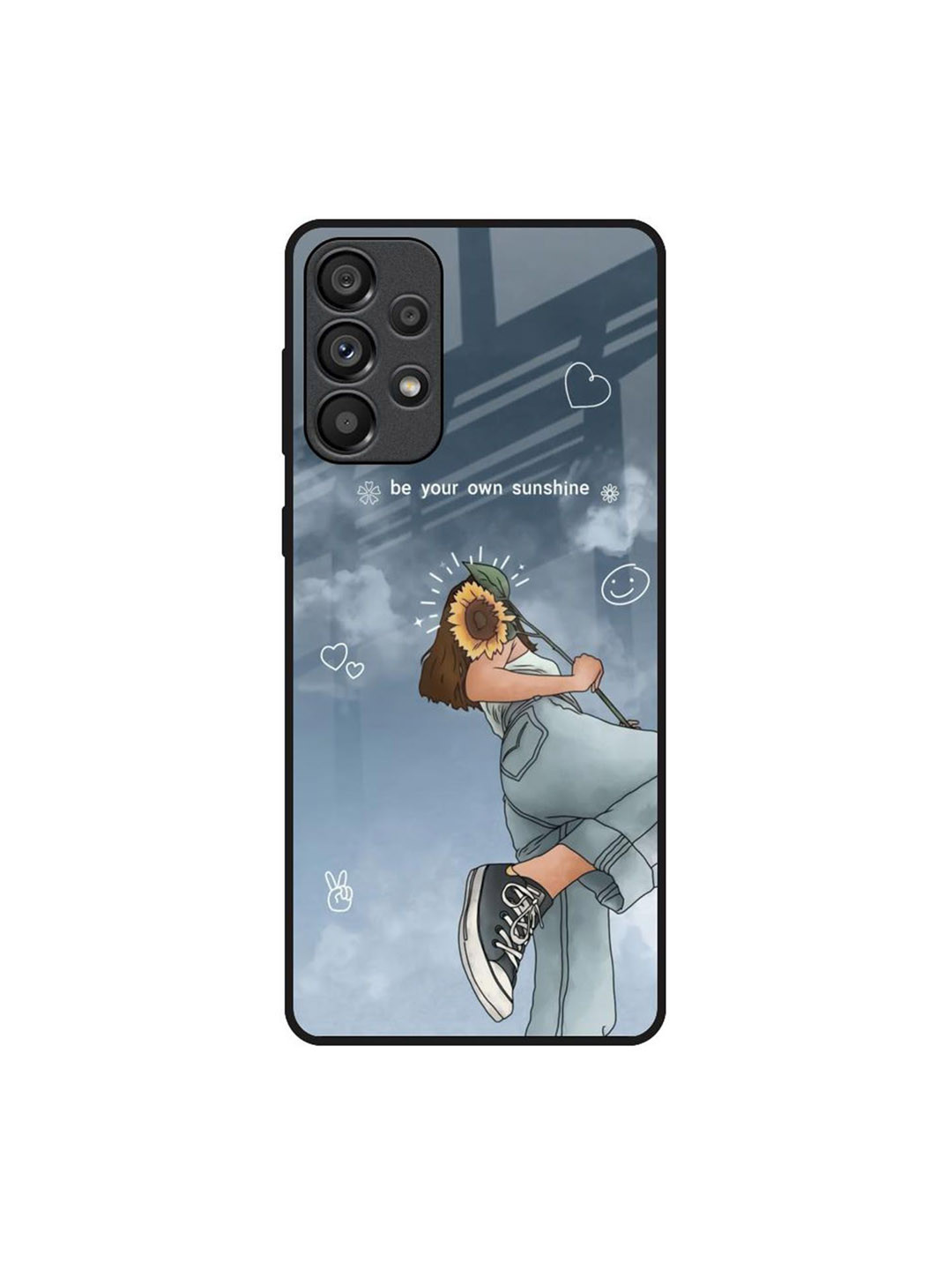 QRIOH Sunflower Spirit Floral Printed Samsung Galaxy A73 5G Silicone Mobile Back Case
