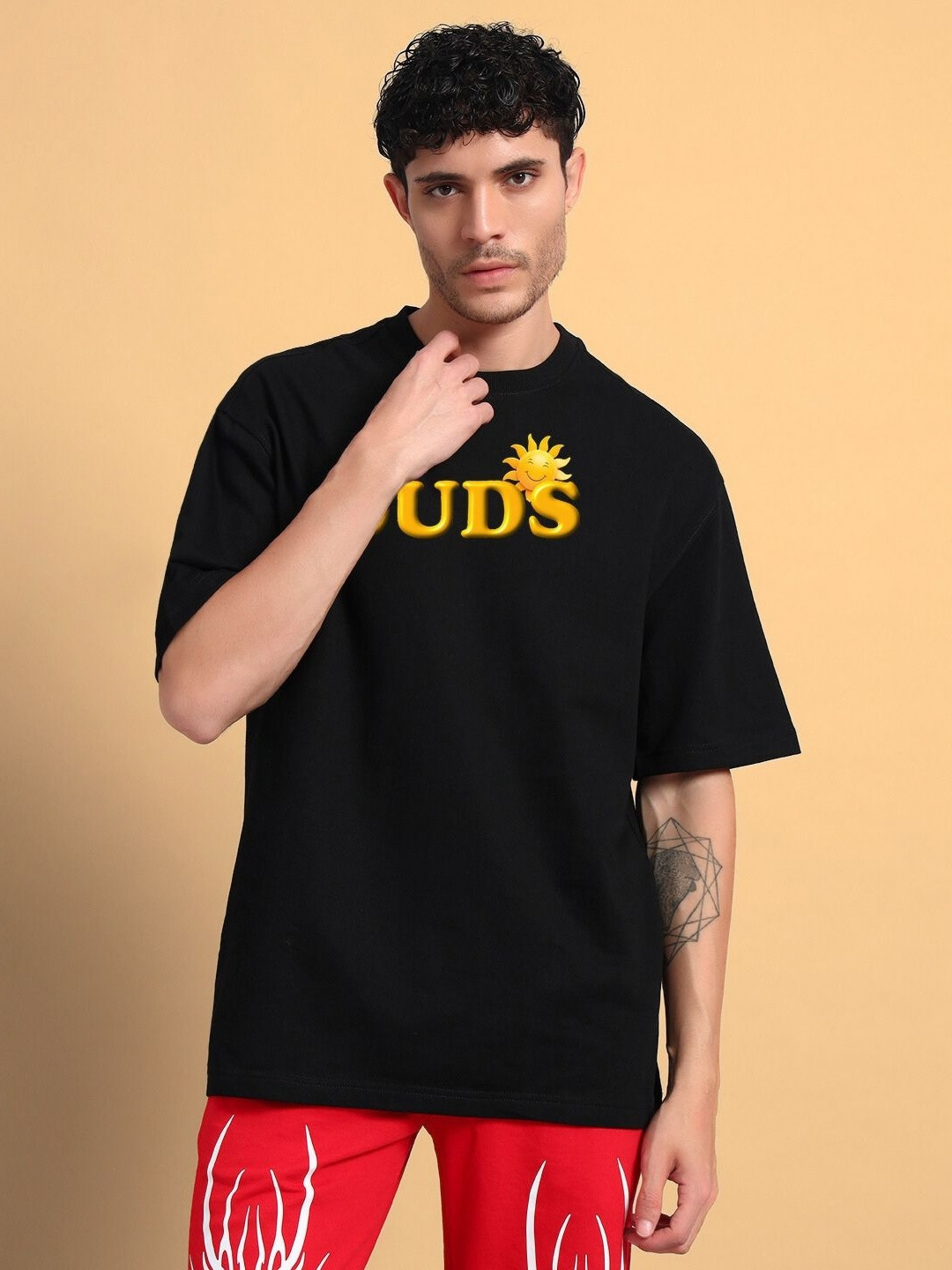 WEARDUDS Labubu Monster Round Neck Short Sleeves Oversized Pure Cotton T-Shirt