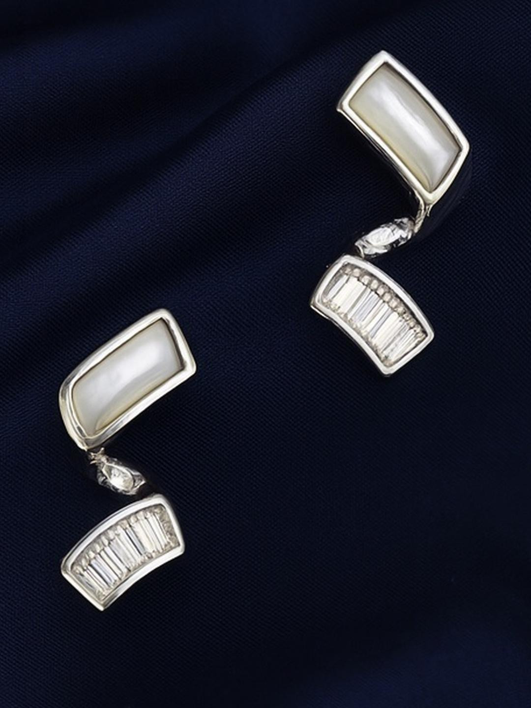 Silver by HM Contemporary Ear Cuff Earrings