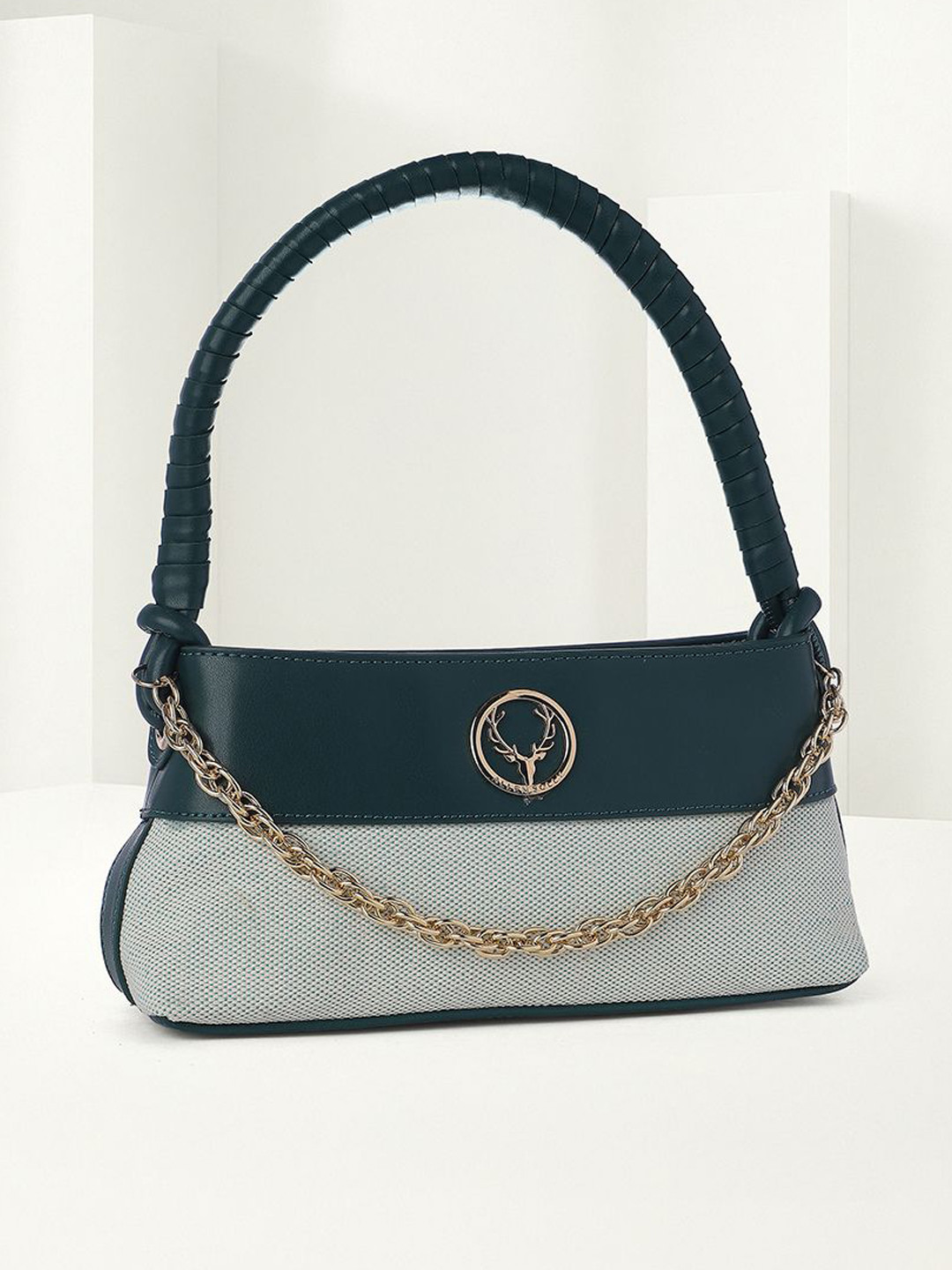 Allen Solly Woman Colourblocked Structured Sling Bag With Fringed