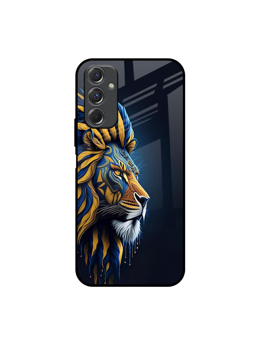 QRIOH Animated Lion Printed Lightweight Silicone Samsung Galaxy F34 5G Glass Back Case