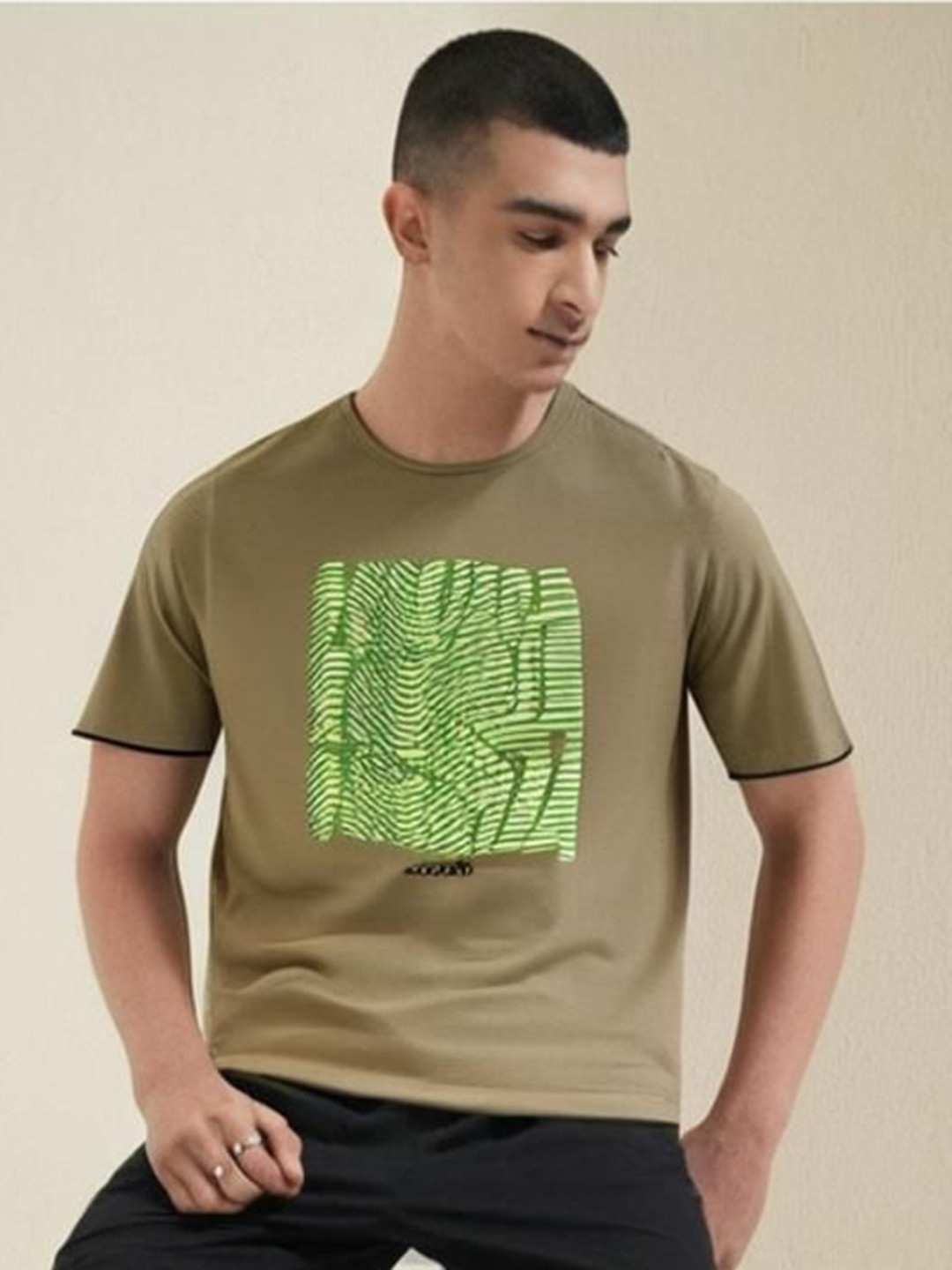 MACK JONNEY Graphic Printed Round Neck Drop Shoulder Oversized T-shirt