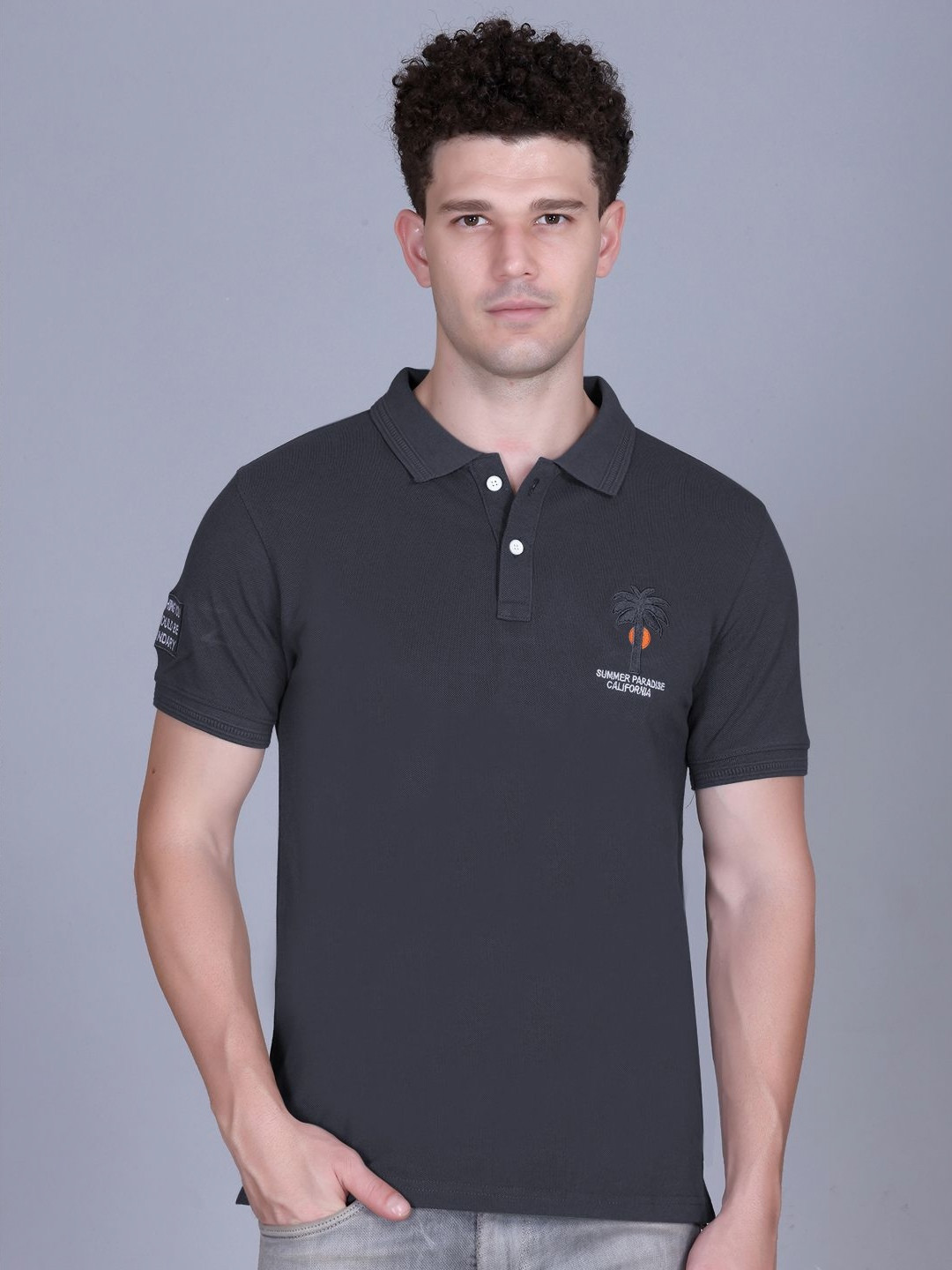 MOUNTAIN COLOURS Polo Collar Short Sleeves T-shirt