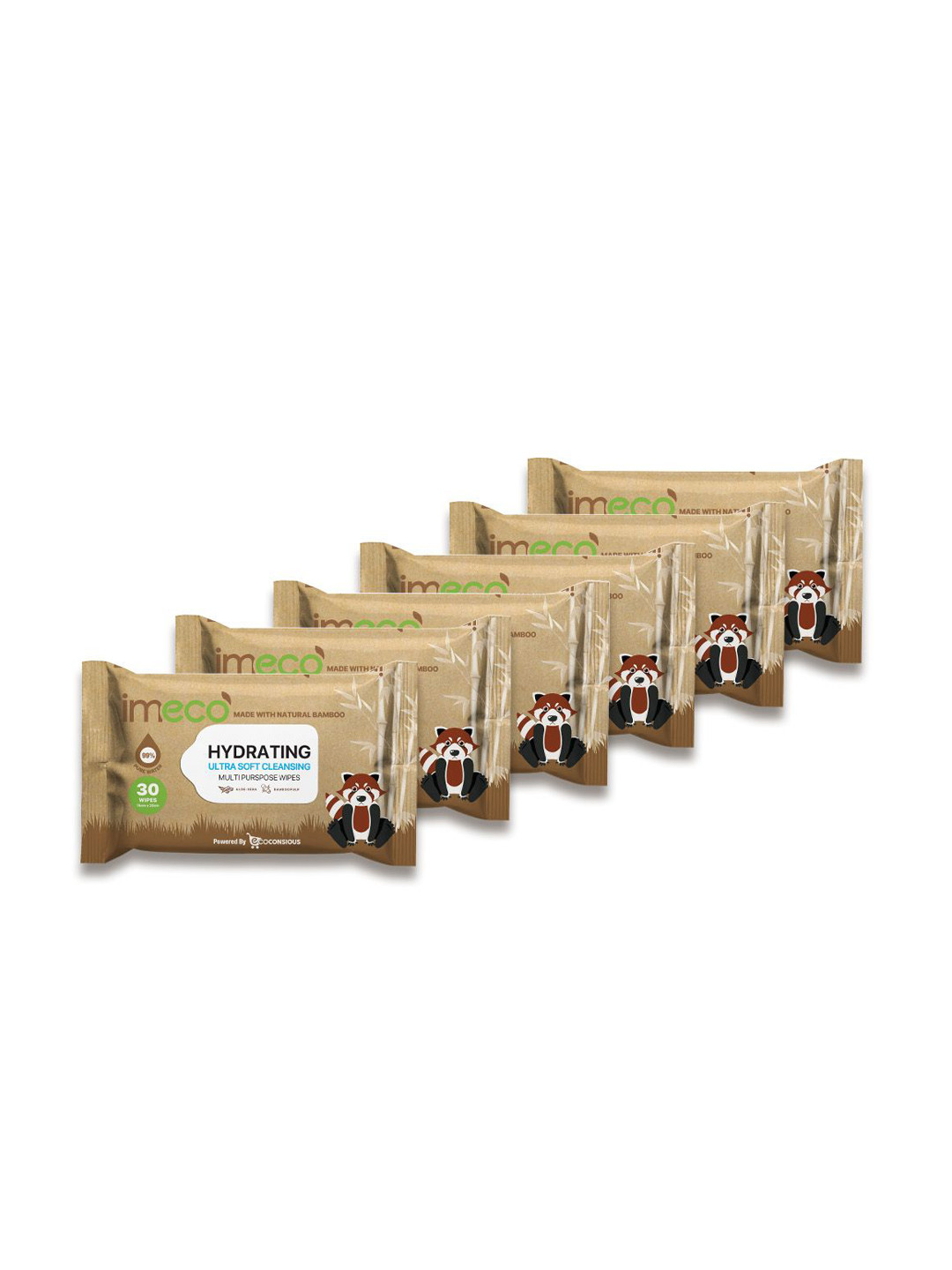 IMECO Set Of 6 Aloe Vera Face Wipes - 30 Pulls Each