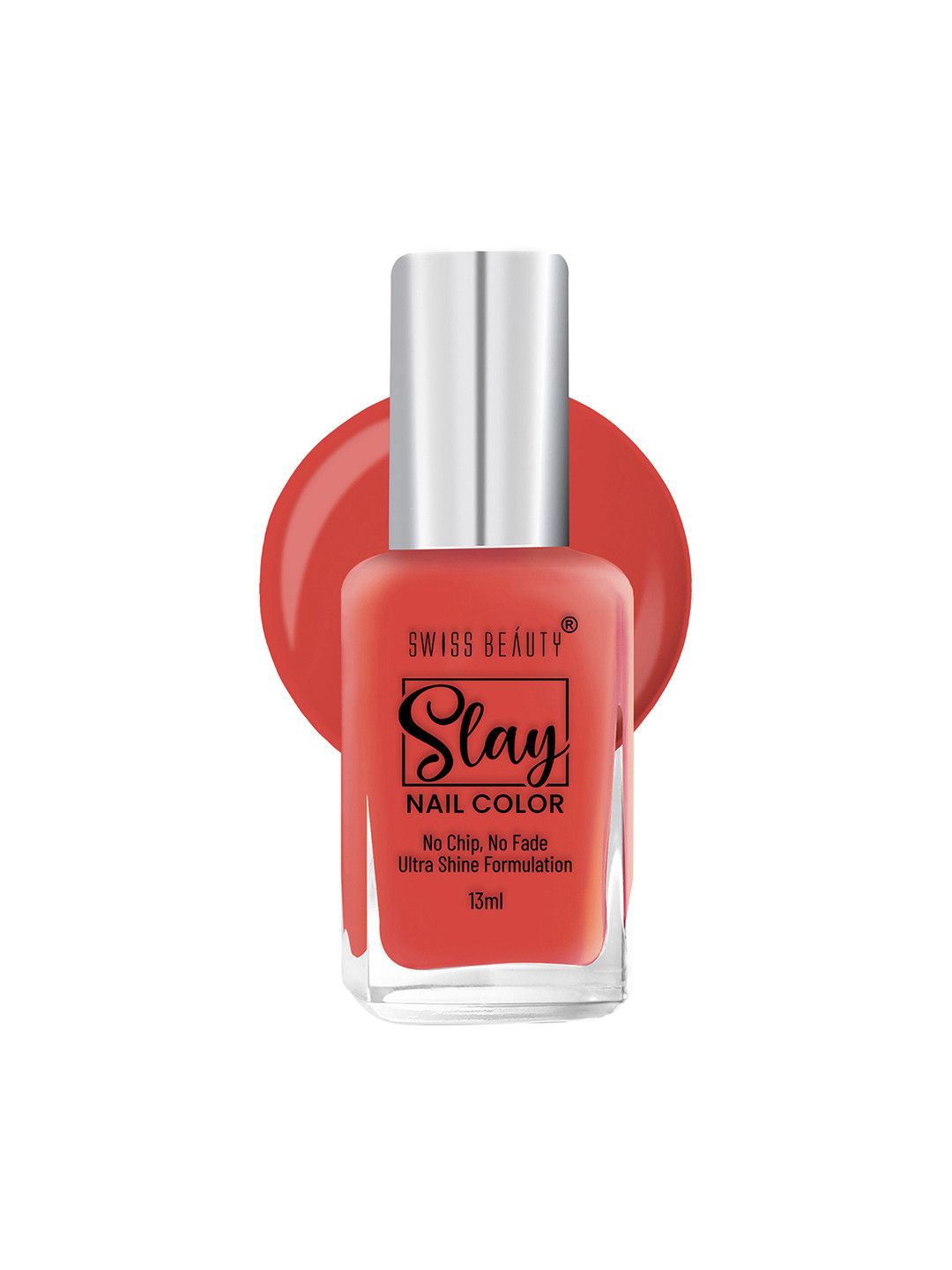 SWISS BEAUTY Slay Ultra Shine Formulation Nail Colour 13ml - Flame Red 74