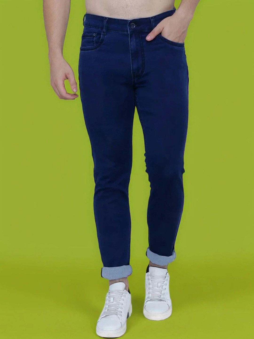 AWACK Men Comfort Regular Fit High-Rise Clean Look Stretchable Jeans