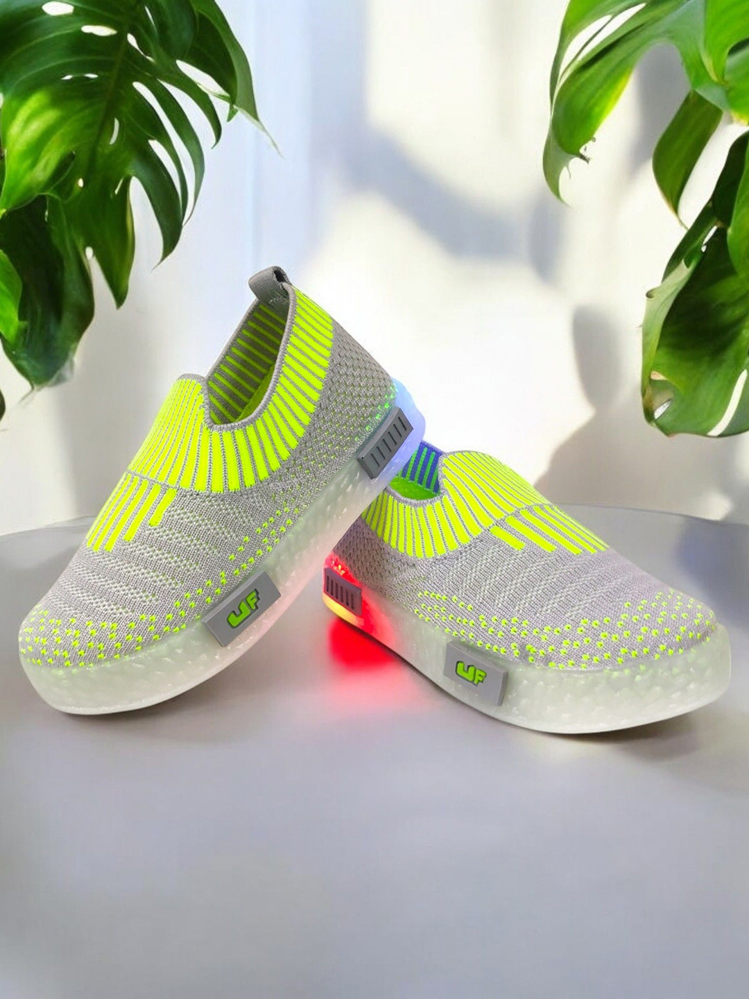 COOLZ Kids Flymesh Woven Design LED Slip-On Sneakers