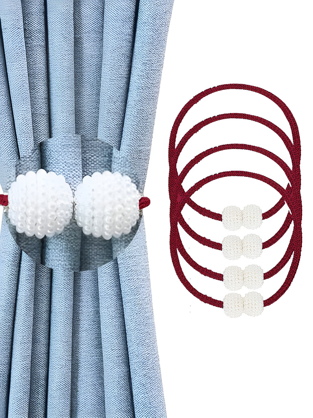 Aura Maroon Curtain Hold-Backs