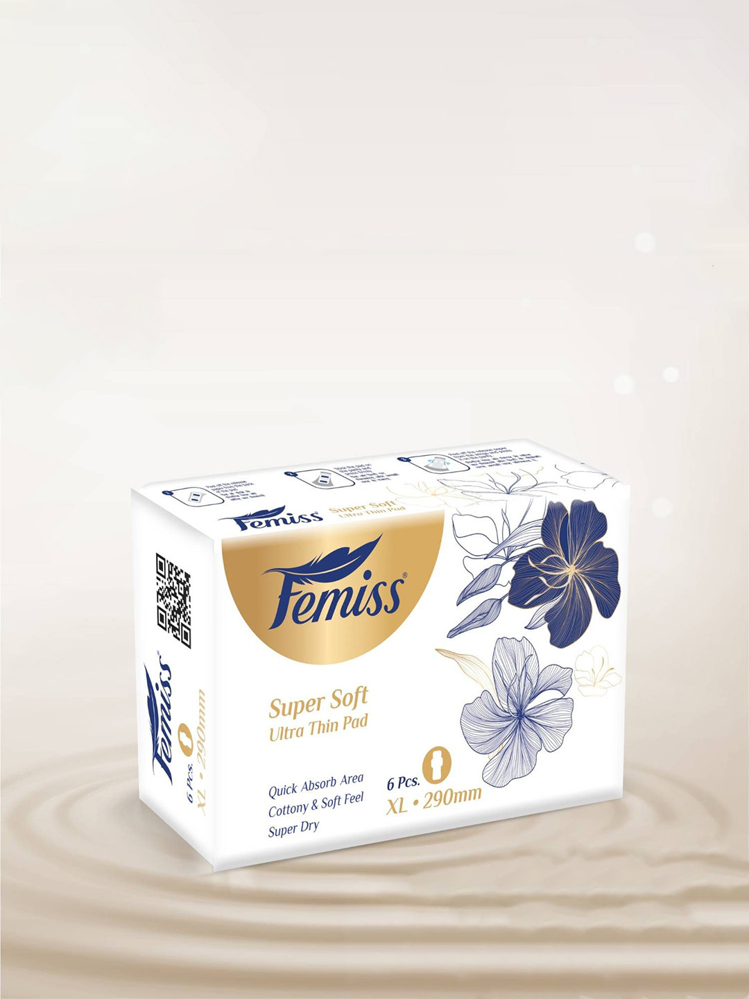 Femiss Set Of 10 Rash-Free Sanitary Napkins - XL - 6 Pads Each