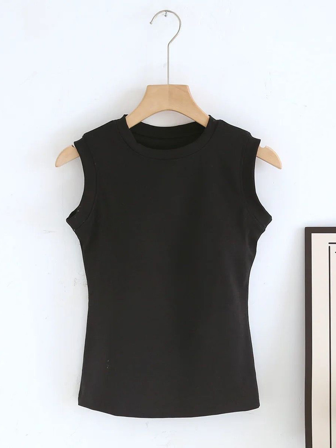 Miss Mosa By Akanksha  Black Joyce Tank Tops with Inbuilt Bra