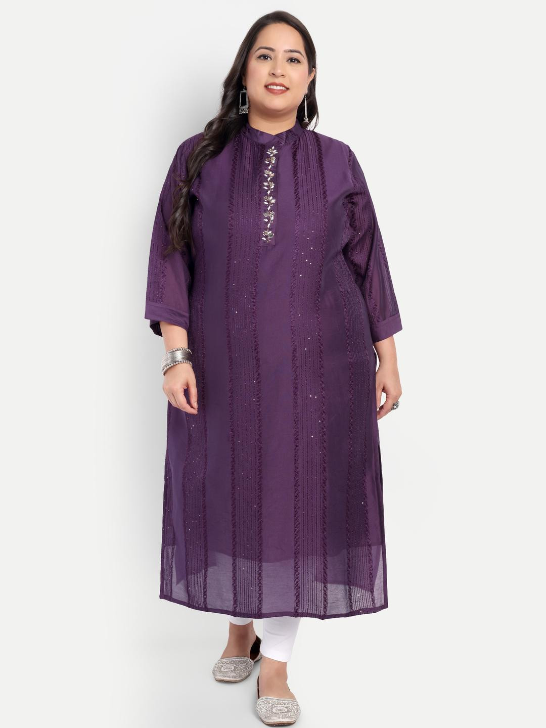 4u Fashion Women Chanderi Silk Straight Kurtas