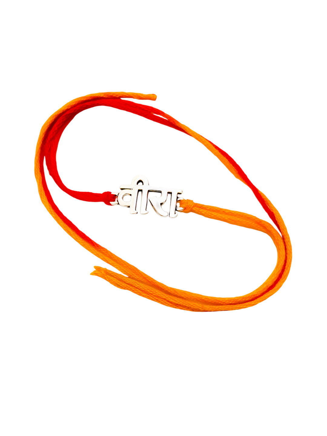 INARI SHINES 925 Silver Veera Thread Rakhi With Roli Chawal