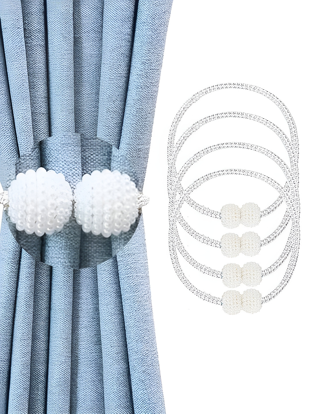 Aura White Curtain Hold-Backs