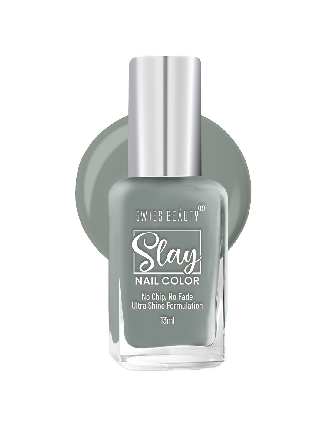SWISS BEAUTY Slay Quick Dry Nail Polish with Ultra Shine Formula 13 ml - Grey Stone 26
