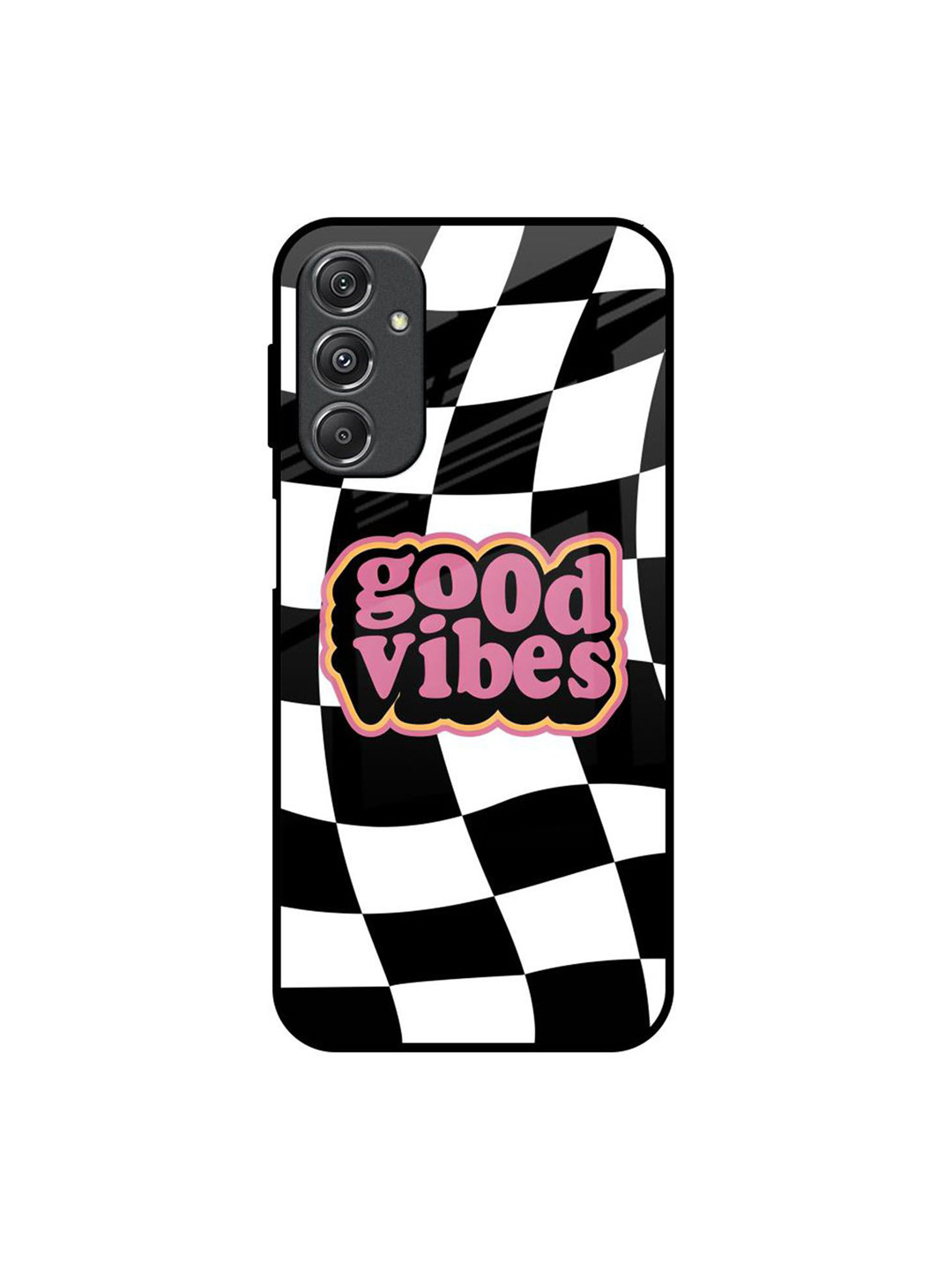 QRIOH Quirky Good Vibes Printed Samsung Galaxy M34 5G Glass Back Case