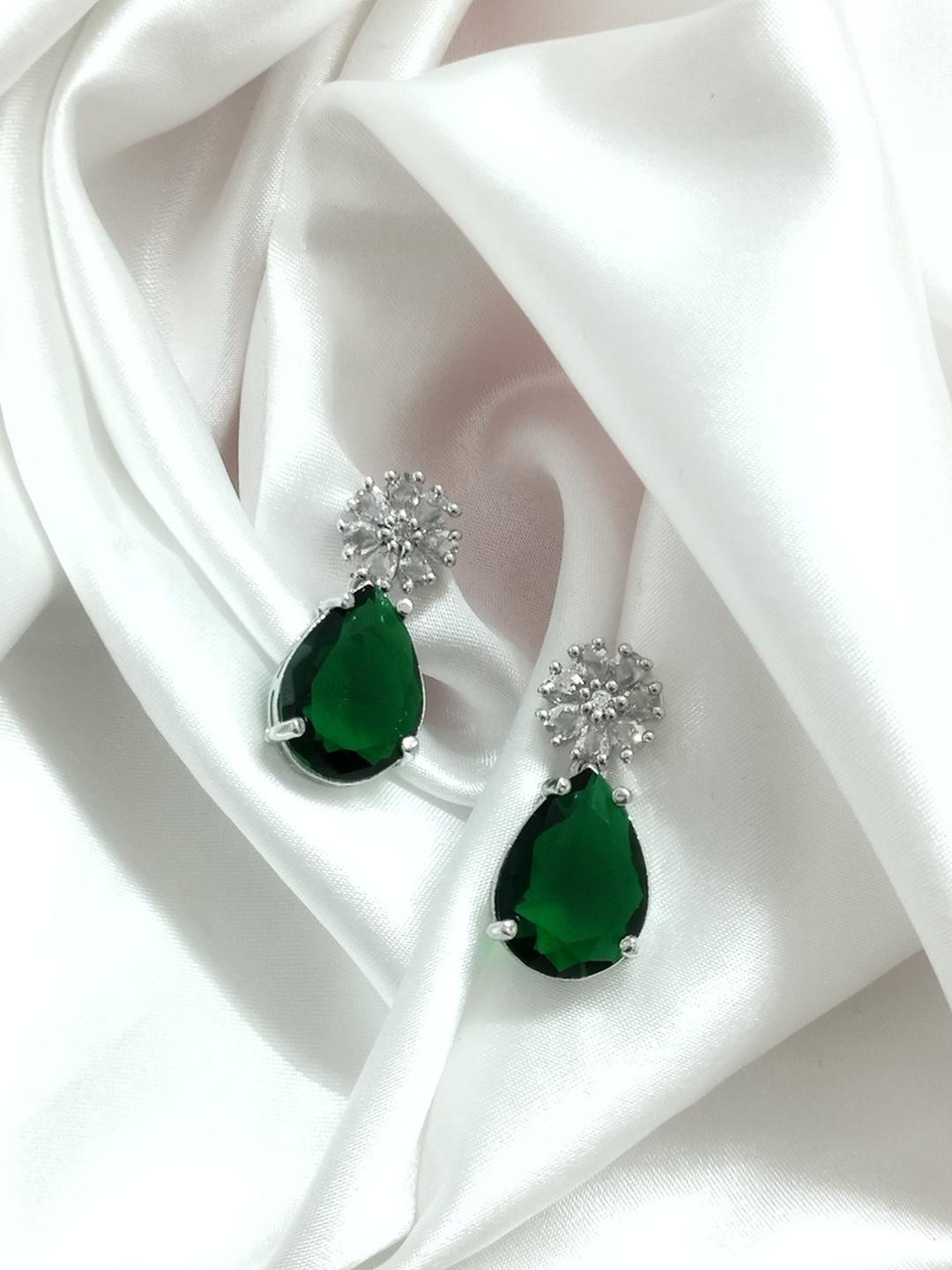 Shri adinath imitation Rhodium-Plated Drop Earrings