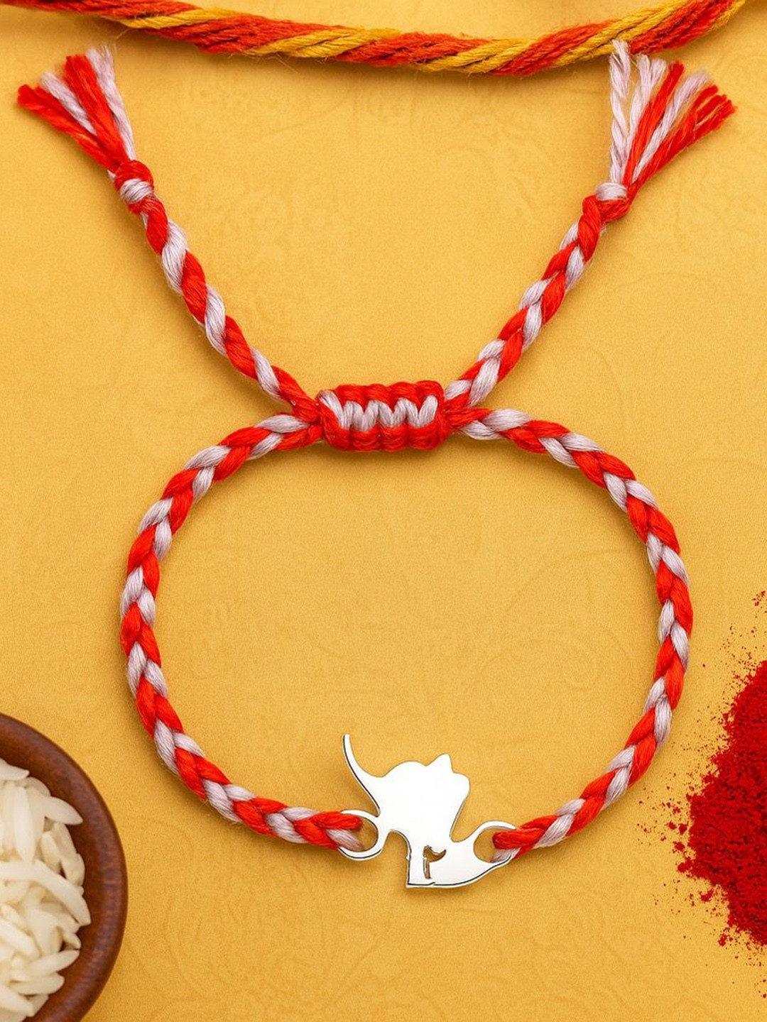 Anushka Jain Jewellery 925 Sterling Silver Elephant Thread Rakhi