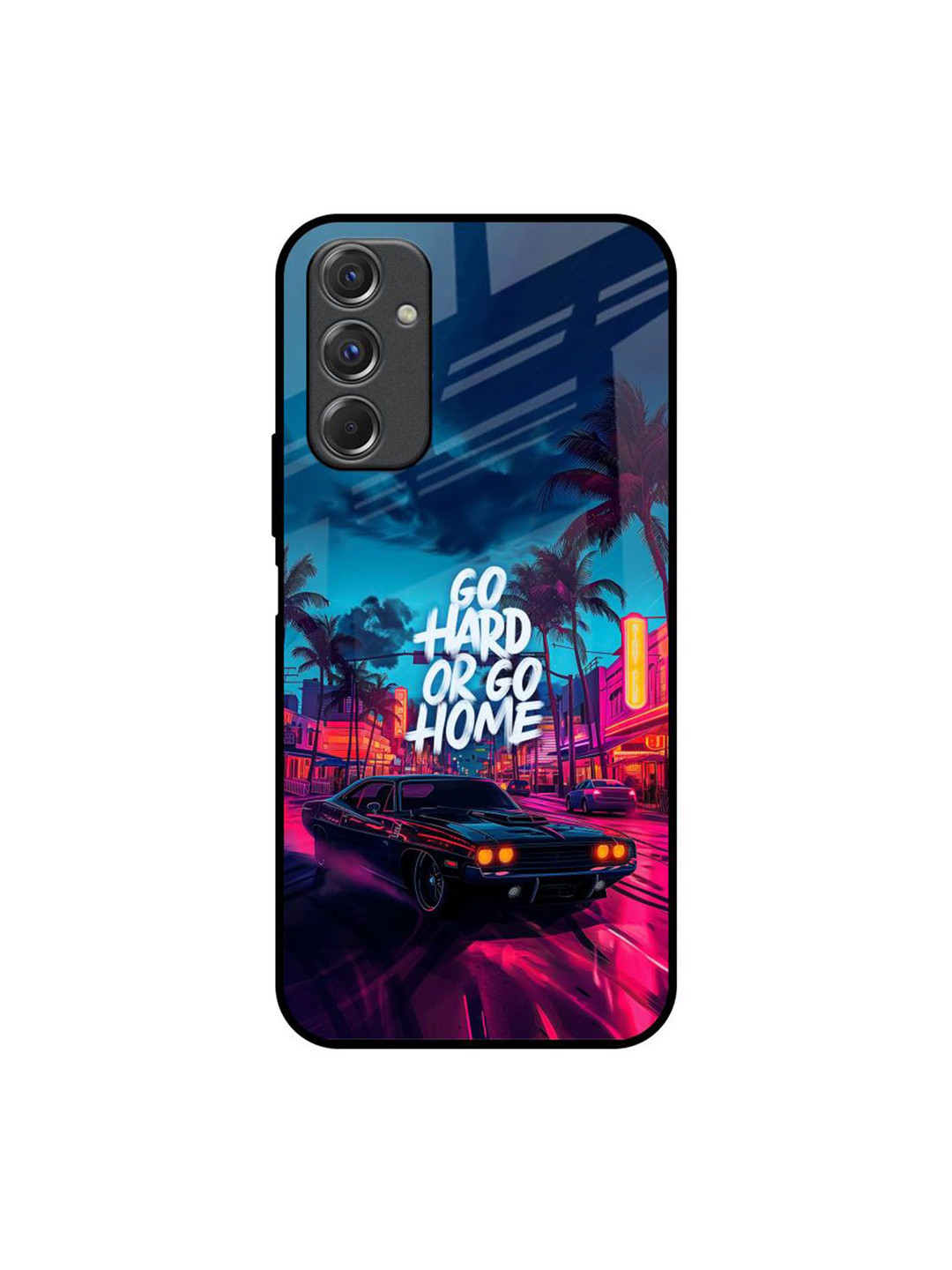 QRIOH Hustle Hard Printed Lightweight Silicone Samsung Galaxy F34 5G Glass Back Case