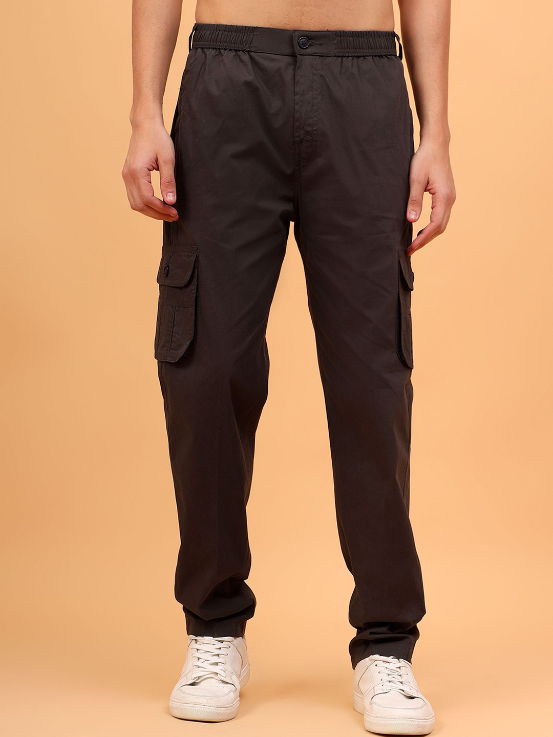 TrybeX Tree Men Smart Regular Fit Mid-Rise Cotton Cargos