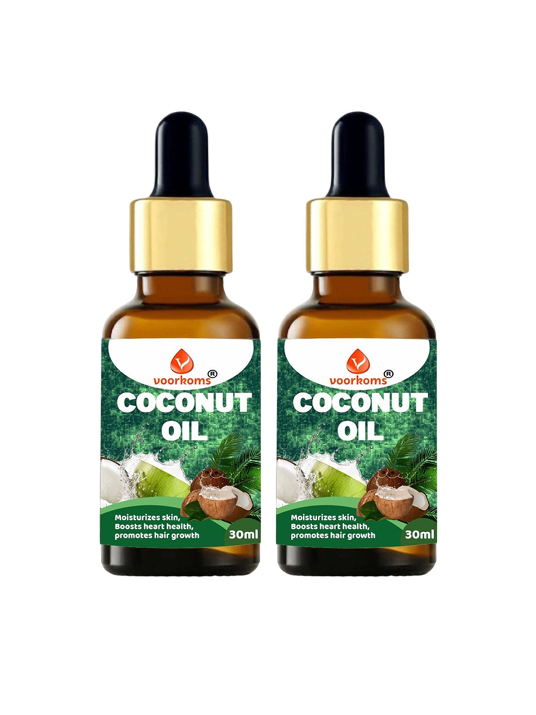 VOORKOMS Set Of 2 Coconut Essential Oil For Skin & Hair - 30 ml Each