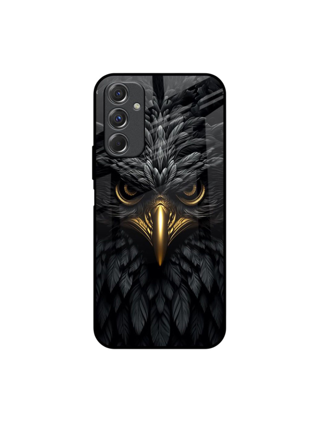 QRIOH Scary Eagle Eye Printed Lightweight Silicone Samsung Galaxy F34 5G Glass Back Case