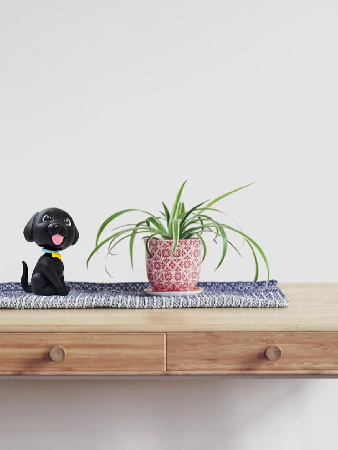 AUGEN Black Cute Dog Bobblehead Showpiece