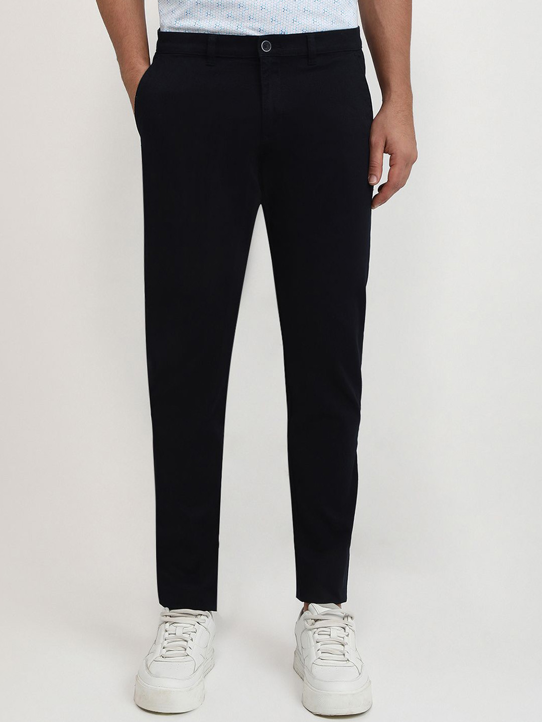 Parx Men Tapered Fit Low-Rise Trousers