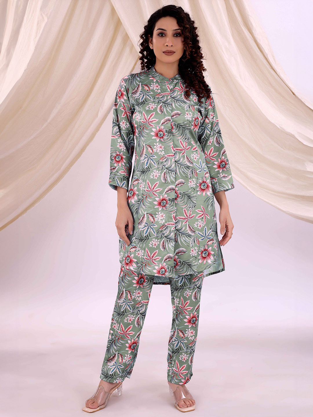 SHILL INTERNATIONAL Women Floral Printed Pure Cotton Co-ord set