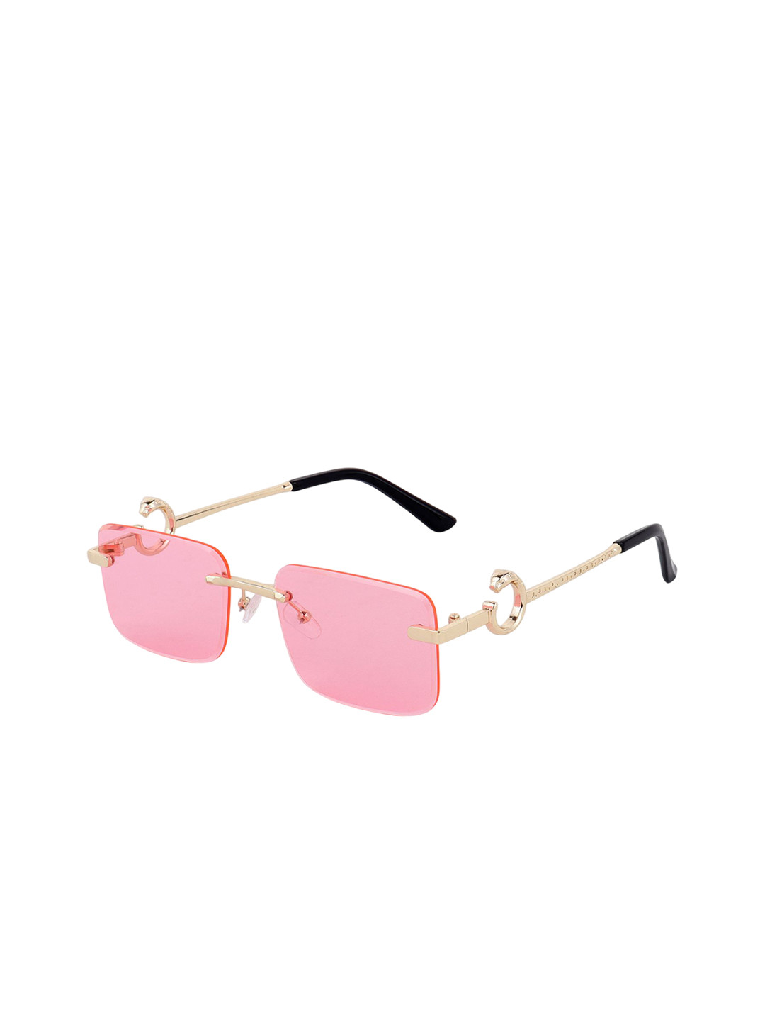 HASHTAG EYEWEAR Unisex UV Protected Lens Rectangle Sunglass RL-125122-GLD.L.PNK