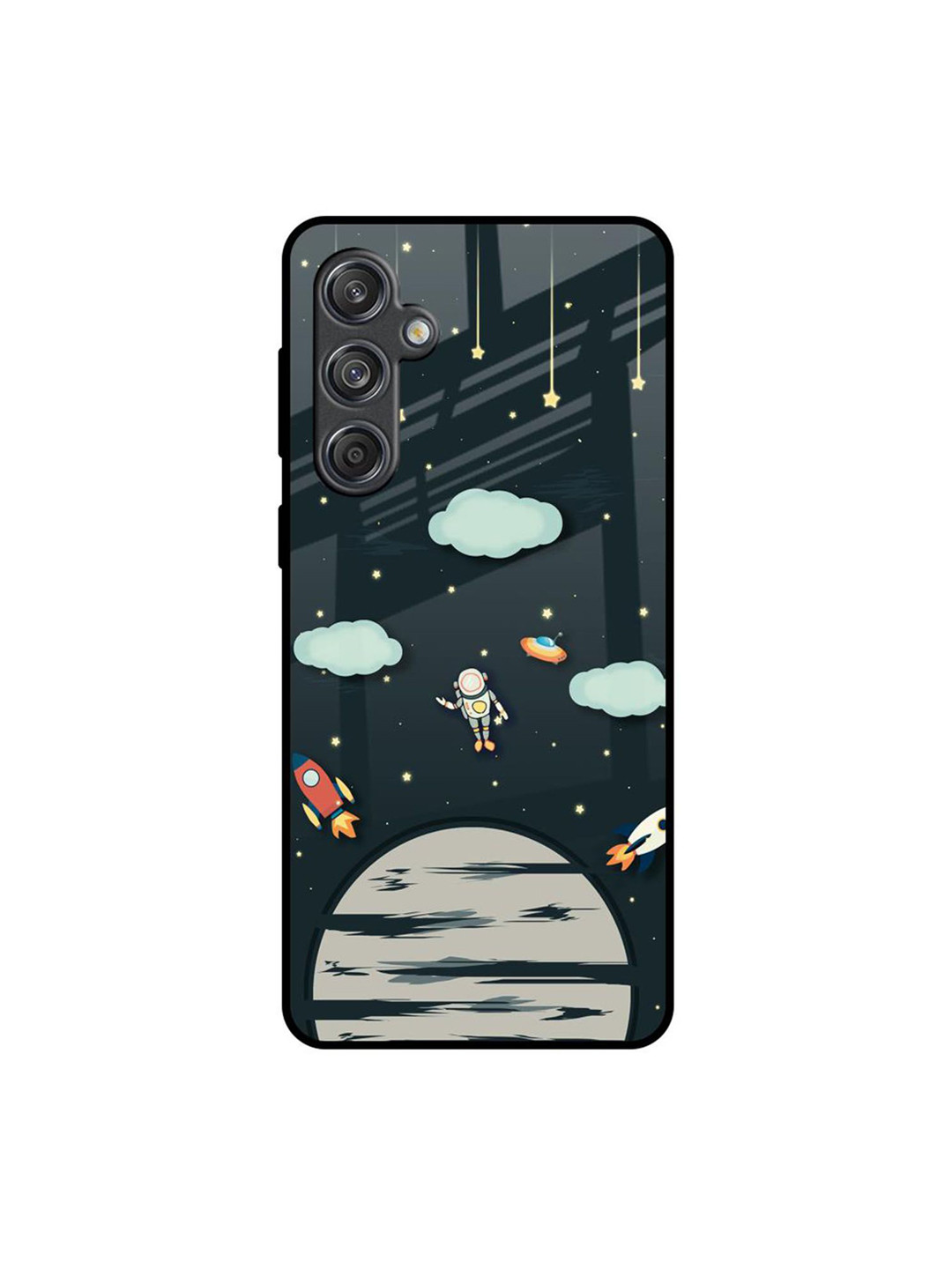 QRIOH Astronaut Dream Printed Sleek & Lightweight Silicone Samsung Galaxy M55 5G Back Case