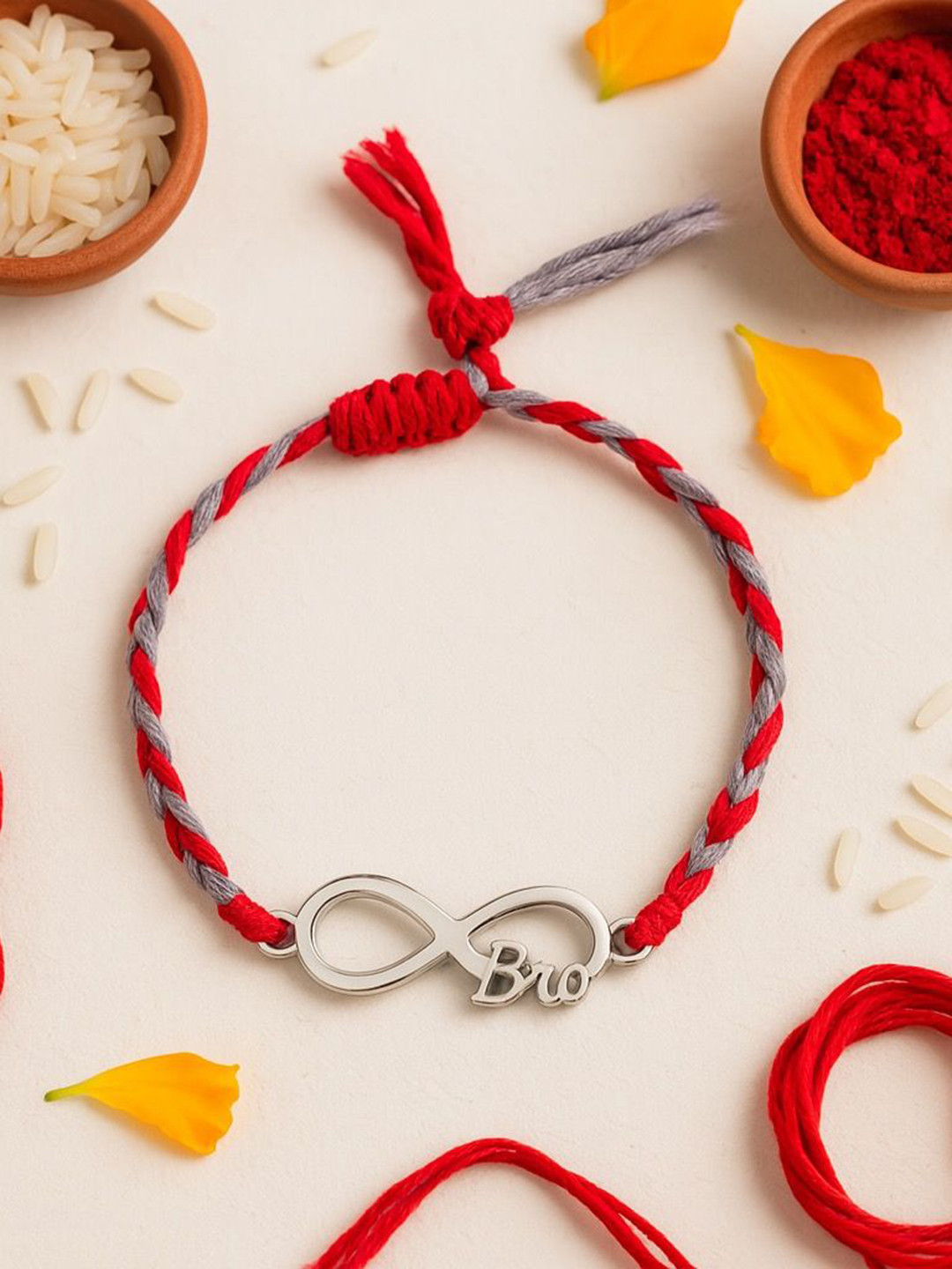 Anushka Jain Jewellery 925 Silver Infinity Bro Thread Rakhi