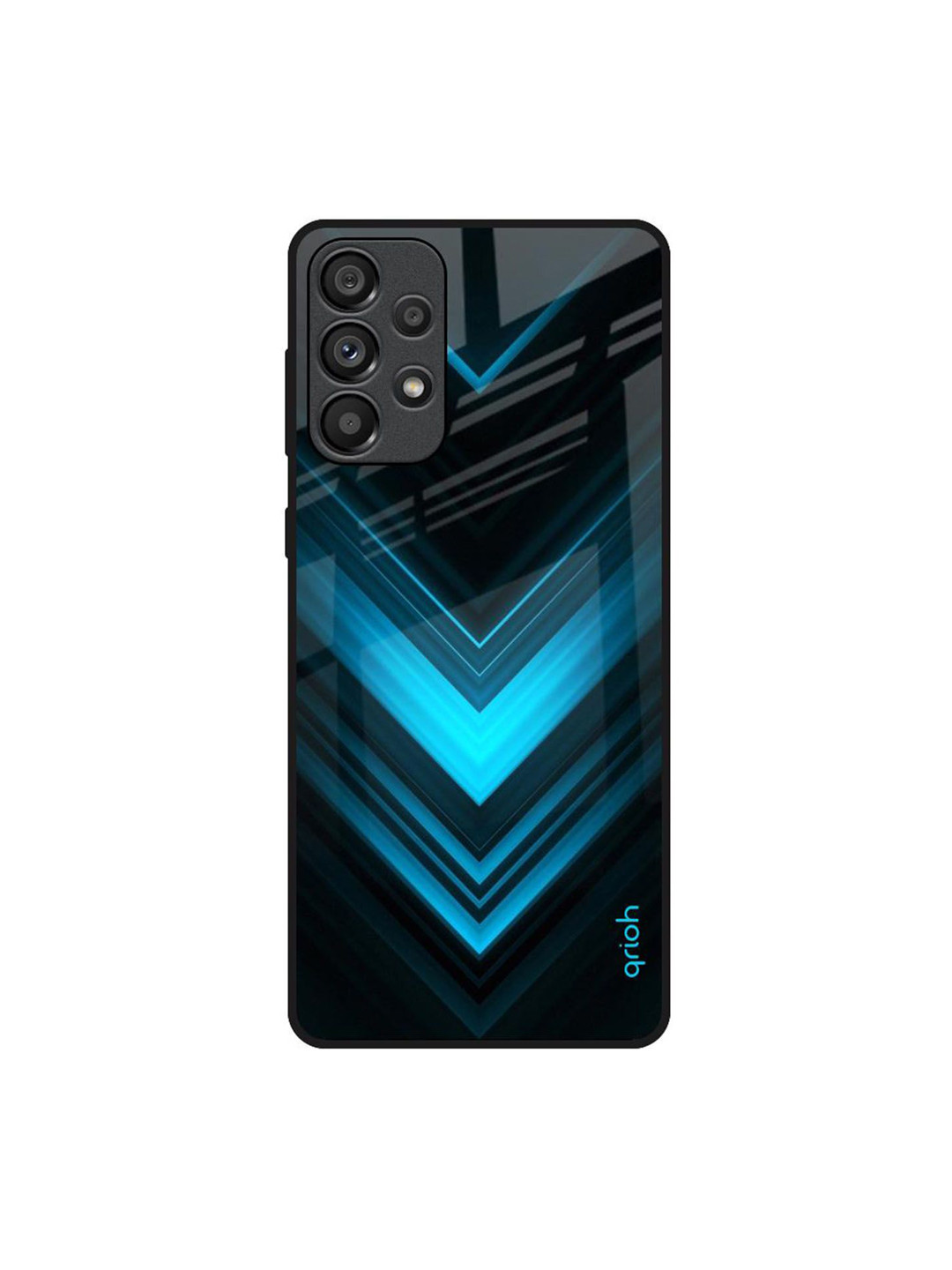QRIOH Vertical Blue Arrow Printed Lightweight Silicone Samsung Galaxy A33 5G Glass Case