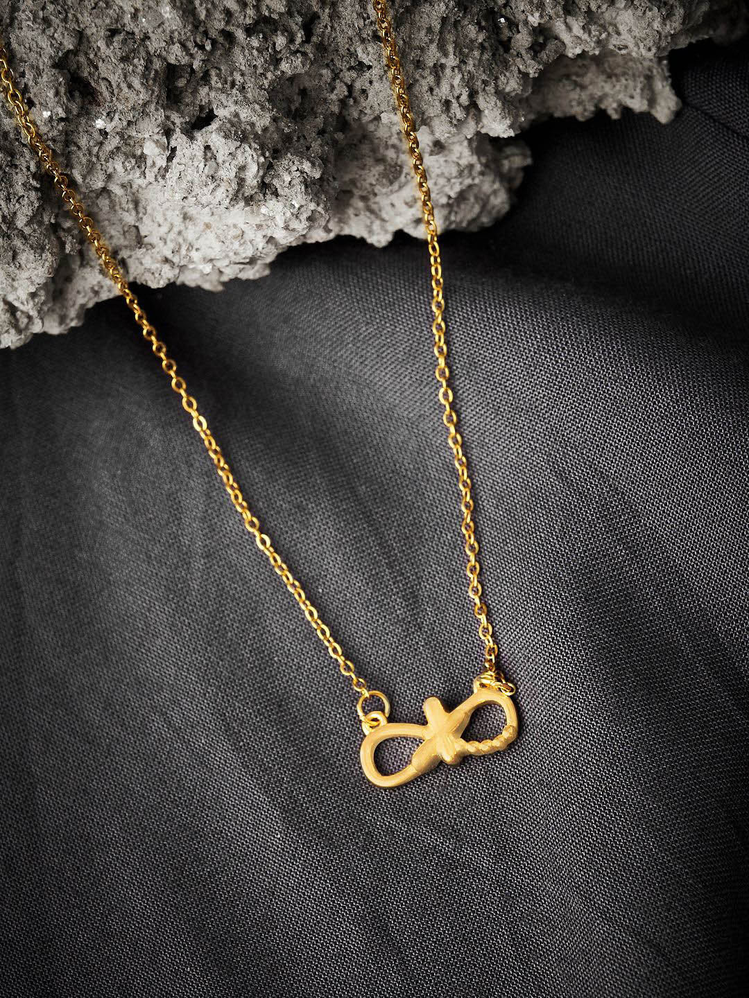 JEWELSCAPE Stainless Steel Gold-Plated Anti-Tarnish Infinity Chain