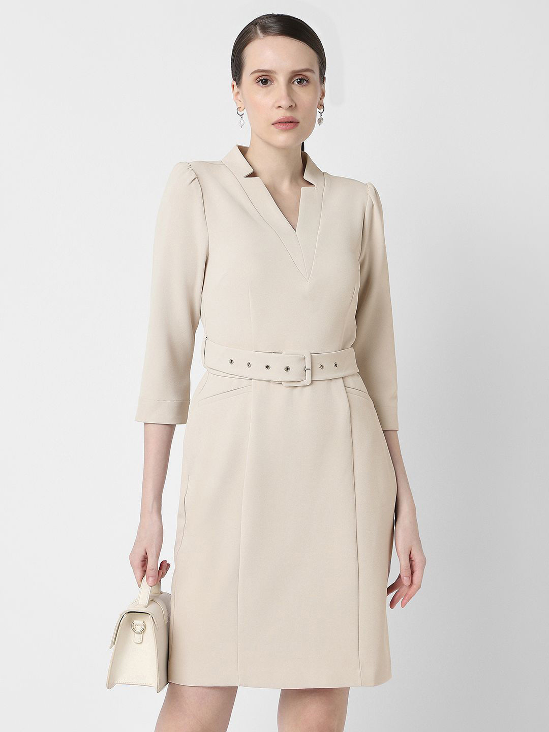 Van Heusen Woman V-Neck Fit and Flare Formal Dress