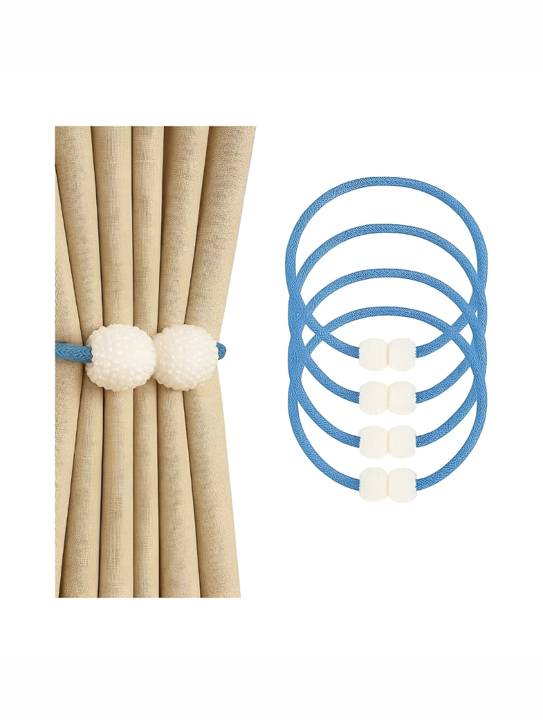 Cortina Blue & White Curtain Hold-Backs