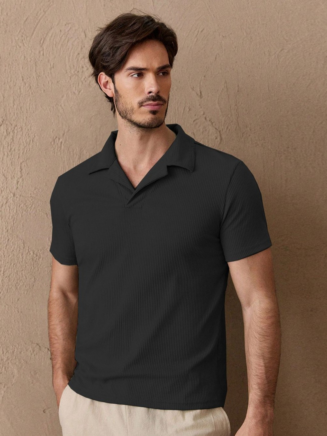 CLAFOUTIS Polo Collar Regular Fit T-shirt