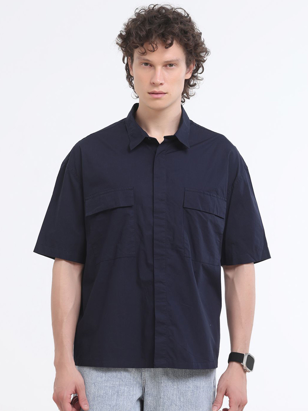 Espanshe Velvo Oversized Drop-Shoulder Sleeves Pure Cotton Shirt