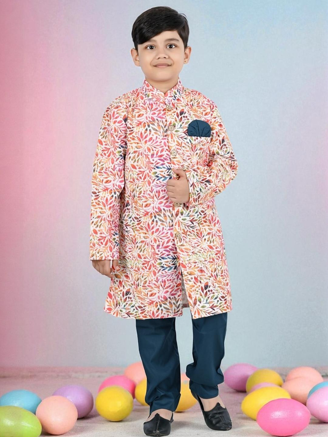 Smuktar garments Boys Printed Kurta & Pyjama Set