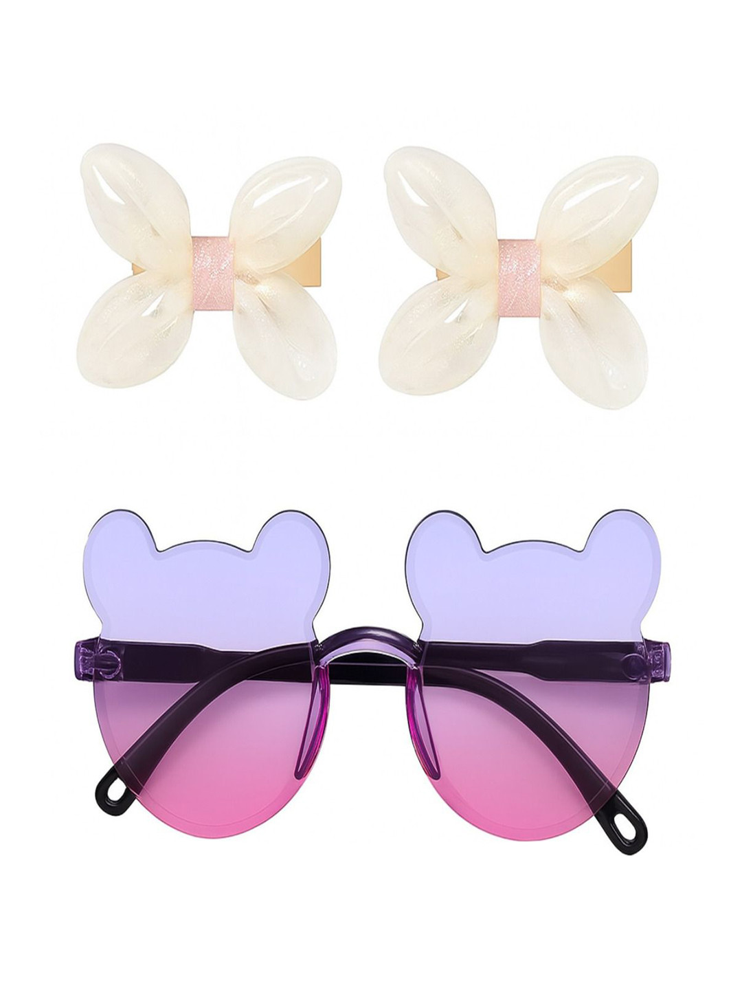 AmazingKarts Set Of 3 Girls Bow Hair Clip with Sunglasses