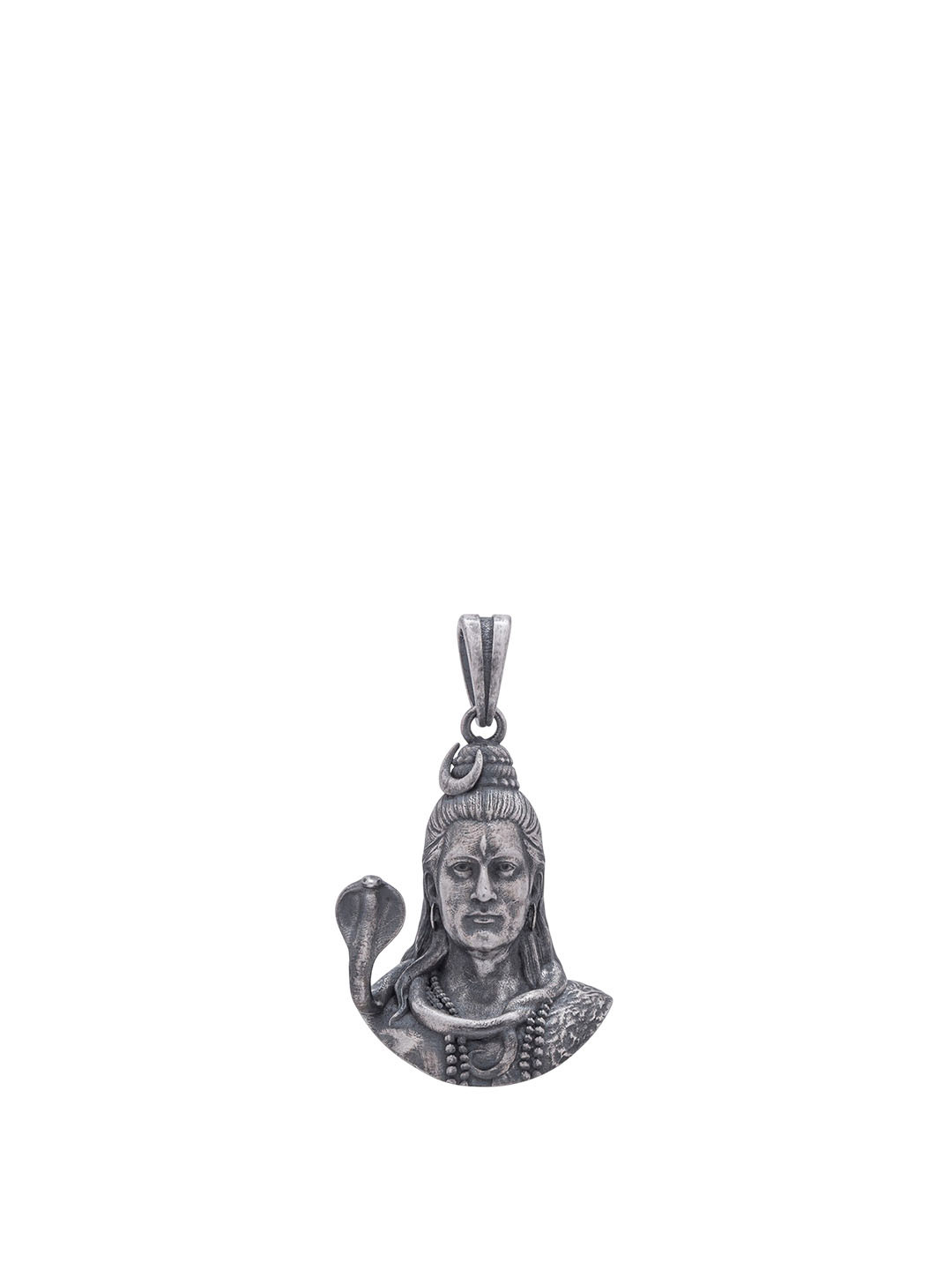 Exotic India Unisex Sterling Silver Hindu Deity Lord Shiva Goddess Pendant