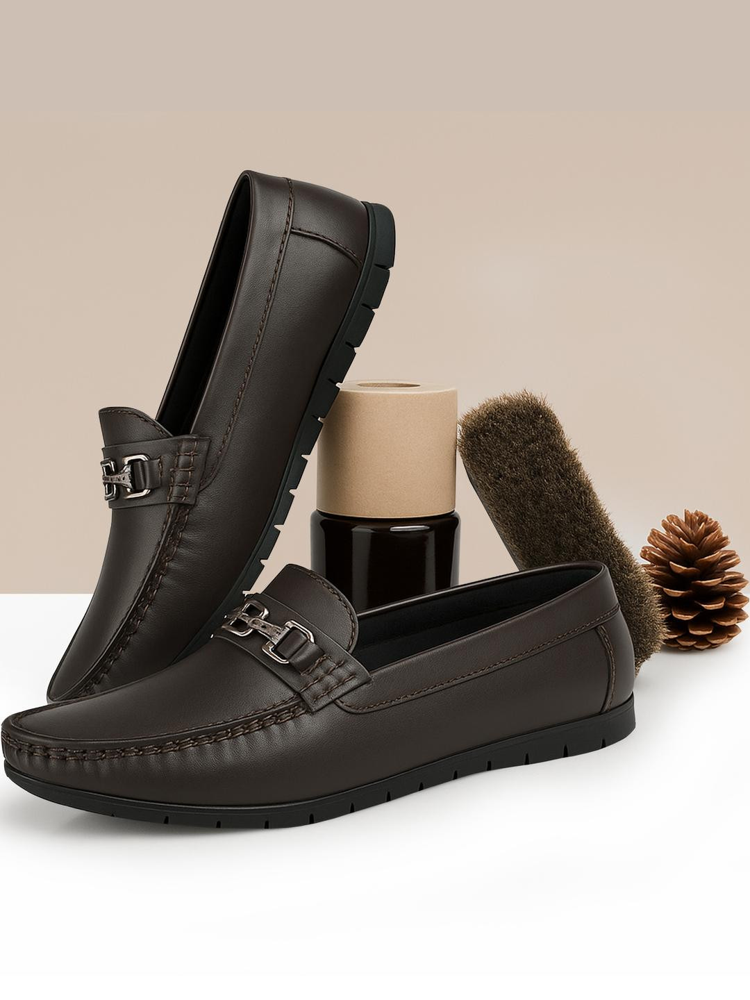 Blue Horse Men Brown Synthetic Leather Casual Shoes