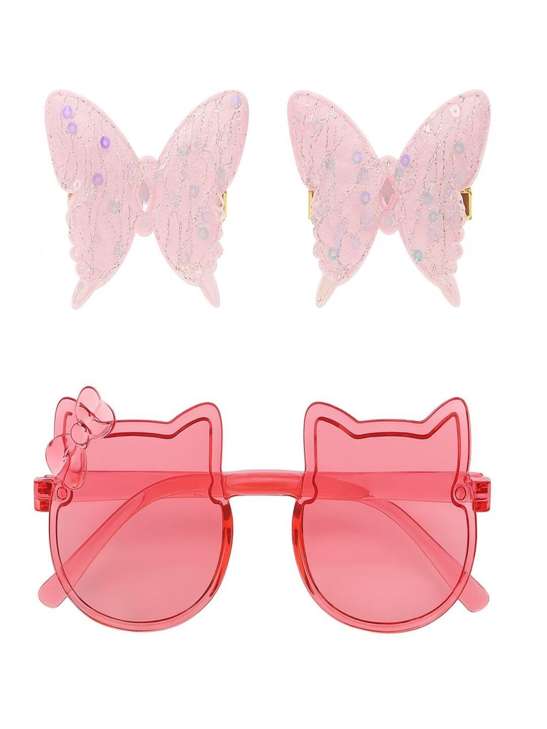 AmazingKarts Kids Set of 3 Bow Hair Clips with Sun Goggles